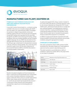 Manufactured Gas Plant, eastern us