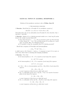 MATH 610, TOPICS IN ALGEBRA, HOMEWORK 2. Solution of the