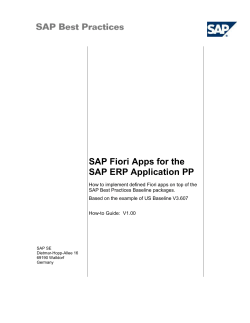 SAP Fiori Apps for ERP Baseline &ndash; Application PP