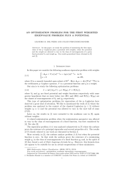 AN OPTIMIZATION PROBLEM FOR THE FIRST WEIGHTED