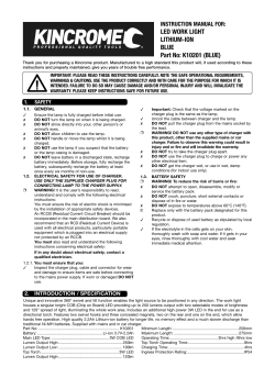 LED WORK LIGHT LITHIUM-ION BLUE Part No: K10201 (BLUE)