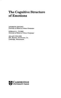 The Cognitive Structure of Emotions