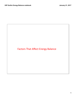 03 Earth`s Energy Balance - Thinking Out of the Beaker