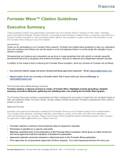 Forrester Wave&trade; Citation Guidelines Executive Summary