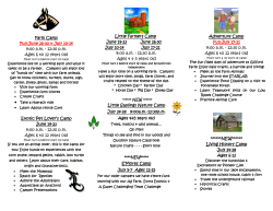 Gifford Farm Summer Day Camp 2017 tri-fold flyer