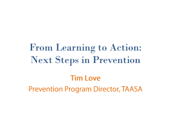From Learning to Action: Next Steps in Prevention