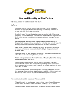 Heat and Humidity as Risk Factors