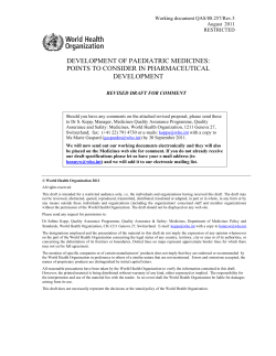 development of paediatric medicines: points to consider in