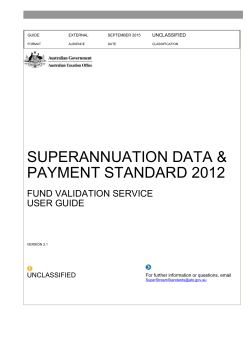 Fund Validation Service User Guide v1.61