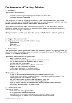 Peer Observation Guidelines