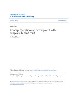 Concept formation and development in the congenitally blind child