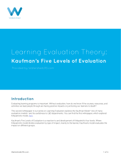 Learning Evaluation Theory