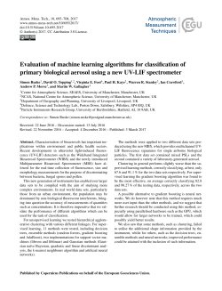 Evaluation of machine learning algorithms for classification of