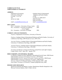 CURRICULUM VITAE CHRISTOPHER M. WOODRUFF ADDRESS