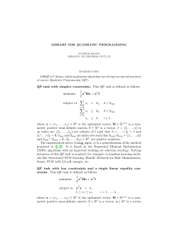 QP task with simplex constraints. This QP task is defined as follows