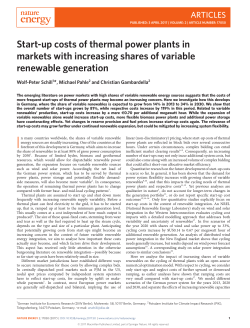 Start-up costs of thermal power plants in markets with increasing