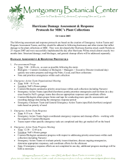 MBC Plant Collections Hurricane Response Protocols