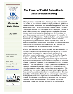 The Power of Partial Budgeting in Dairy Decision Making