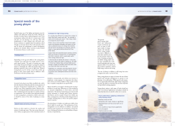 Special needs of the young player