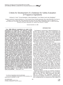 Criteria for Development of a Database for Safety