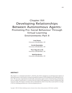 Developing Relationships Between Autonomous Agents: