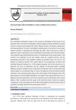 Sustainable development and alternative fuels