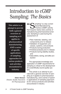 A Pocket Guide to cGMP Sampling