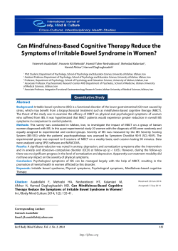 Can Mindfulness-Based Cognitive Therapy Reduce the Symptoms