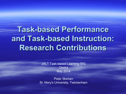 Cognitive approaches to tasks: Performance and development