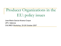 Producer Organizations in the EU