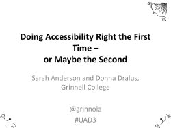Doing Accessibility Right the First Time -- or