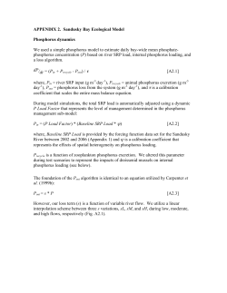 APPENDIX 2. Sandusky Bay Ecological Model Phosphorus