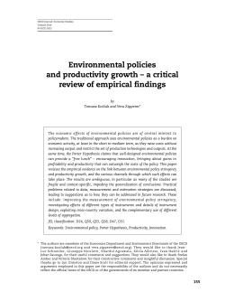 Environmental policies and productivity growth &ndash; a