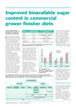 Improved bioavailable sugar content in commercial grower finisher