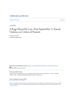 A Rage Shared by Law: Post-September 11 Racial Violence as