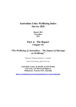 Impact of marriage on wellbeing