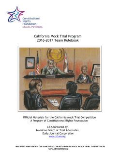 2016 - 2017 High School Mock Trial Team Rule Book