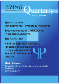 Special Issue on Developmental Psychology including