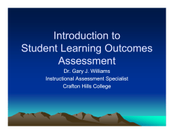 Introduction to Student Learning Outcomes