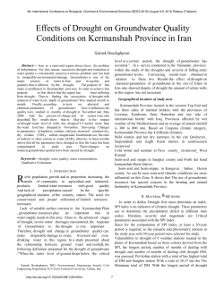 Effects of Drought on Groundwater Quality Conditions on