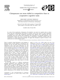 Chimpanzees are more skilful in competitive than in cooperative