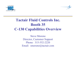 Tactair Fluid Controls Inc. Booth 35 C-130
