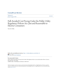 Full-Avoided Cost Pricing Under the Public Utility Regulatory