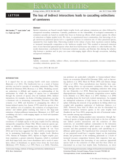 The loss of indirect interactions leads to cascading extinctions of