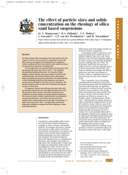 The effect of particle sizes and solids concentration on the