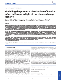 Modelling the potential distribution of Bemisia tabaci in Europe in