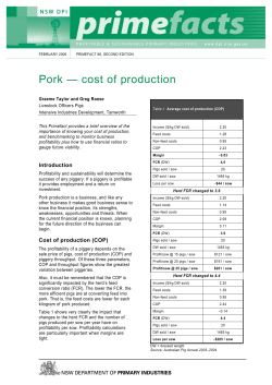 Pork - cost of production - NSW Department of Primary Industries