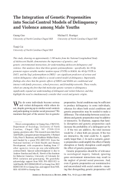 The Integration of Genetic Propensities into Social