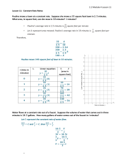 2.2 Module 4 Lesson 11 Lesson 11: Constant Rate Notes Pauline
