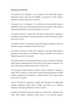 References for RAPCOG